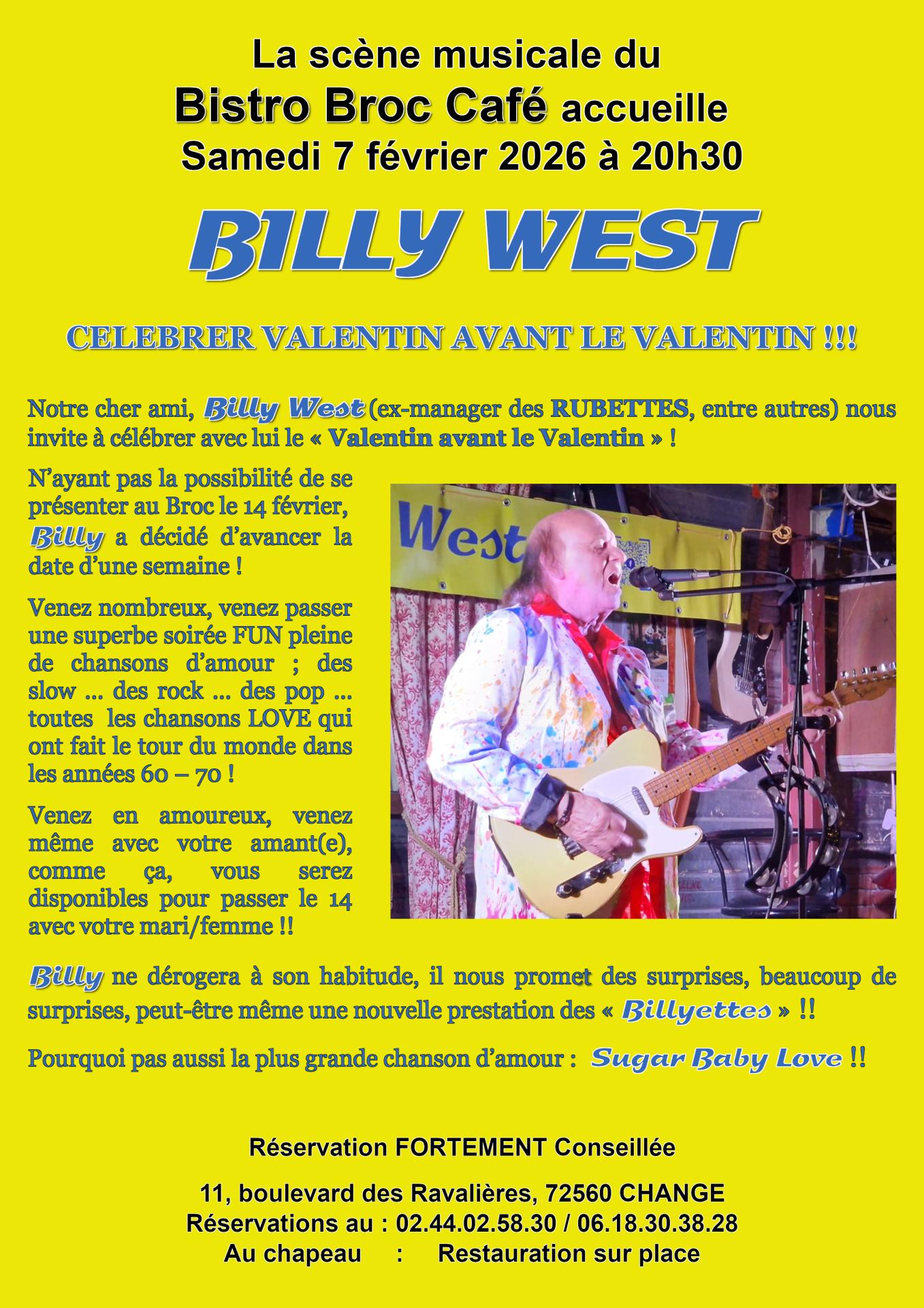 Affiche billy west broc 7 fevrier 2026